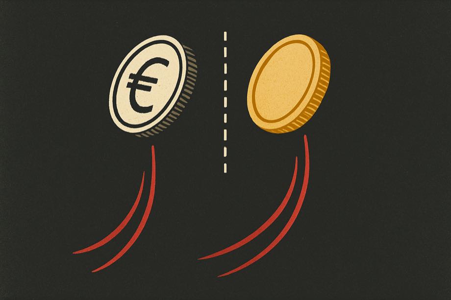 Illustration: Bitcoin nennt sich digitales Gold. Diese Woche fiel der Beweis aus.