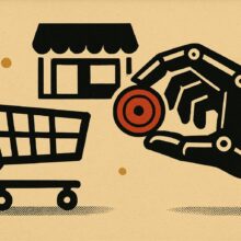 Illustration: Amazon und Shopify kämpfen um den Käufer vor dem Warenkorb