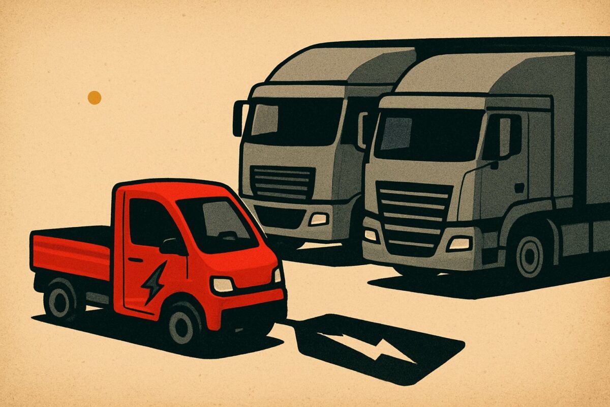 Illustration: Chinas E-Lkw kommen. Europas Lkw-Margen geraten unter Druck