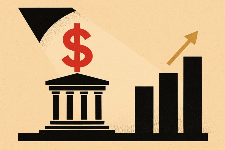 Illustration: Fed-Pressekonferenz: Dollar steigt, Dow fällt fast 1 Prozent