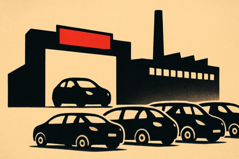 Illustration: China bremst Hybridexporte. Europas Autoproblem bleibt.