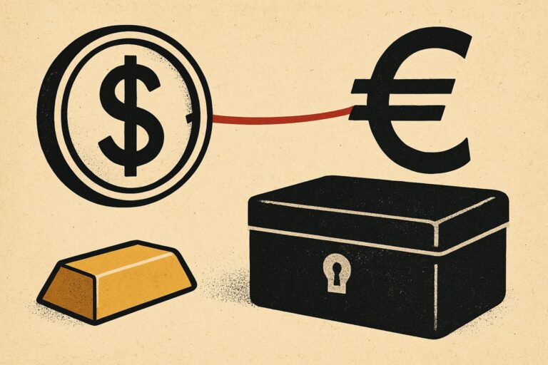 Illustration: Der Dollar zieht Kapital an: Darum fällt der Euro und Gold steigt