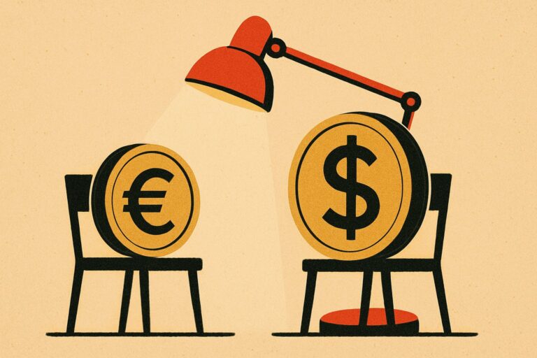 Illustration: Euro fällt auf 1,1203 Dollar: Europa verliert den Zinsvergleich