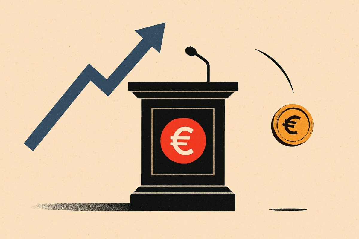Illustration: EZB-Pressekonferenz: DAX steigt, der Euro fällt zurück