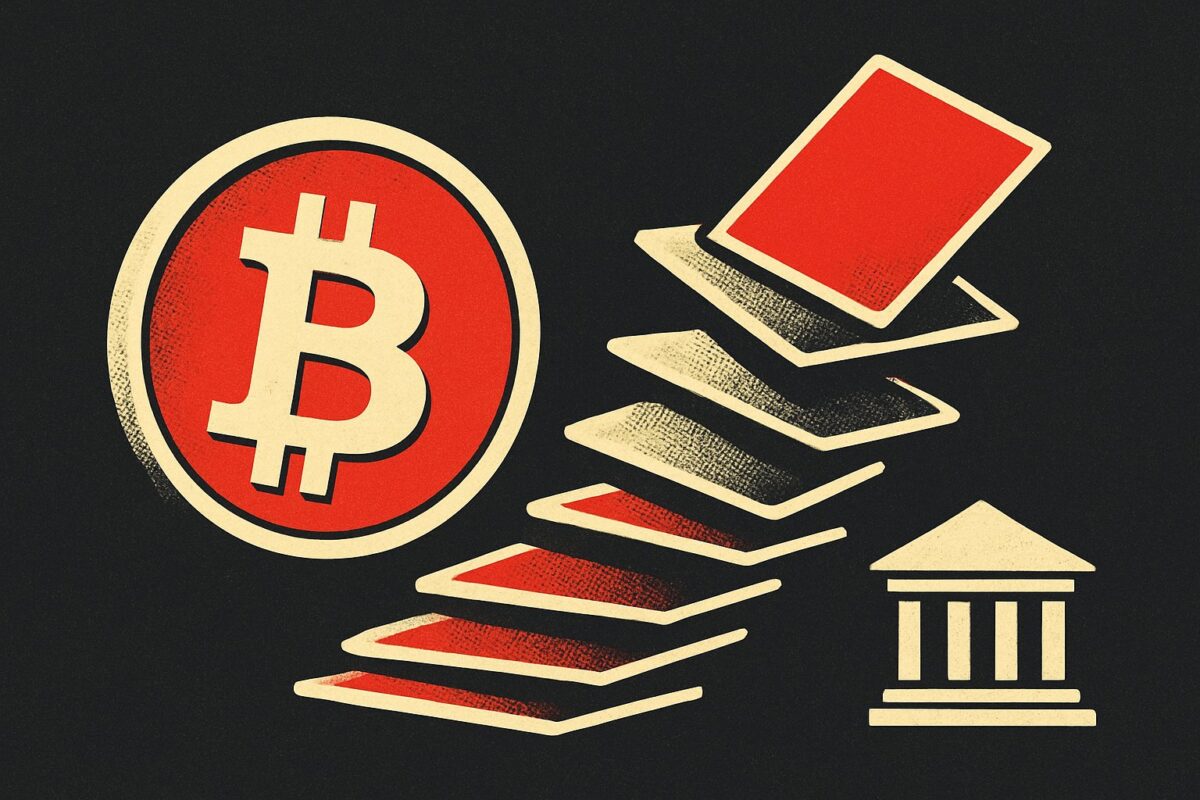 Illustration: Fed-Sorgen sprengen Krypto-Hebel und entlarven Bitcoin als Zinswette