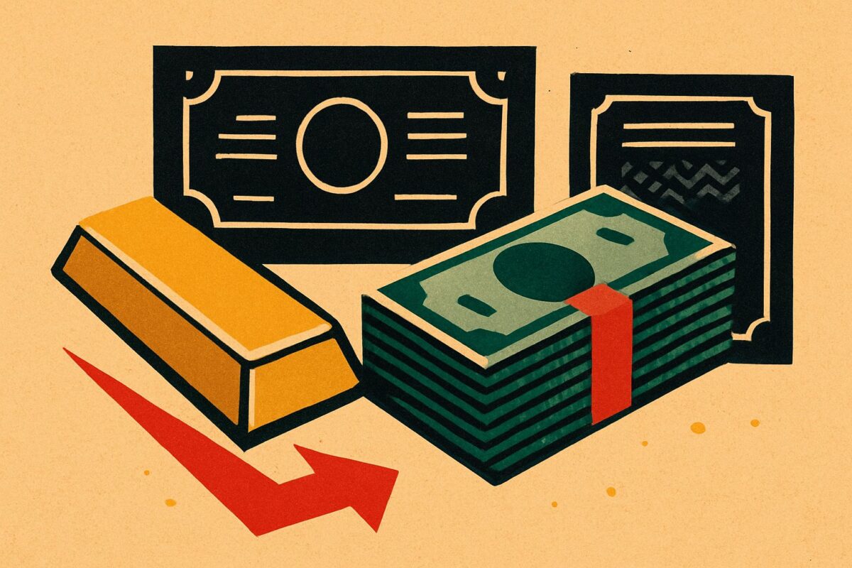 Illustration: Gold fällt auf 4.075 Dollar. Der Dollar zählt heute stärker