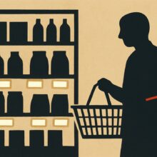 Illustration: Preisschilder im Supermarkt werden digital. Vertrauen zählt jetzt mehr