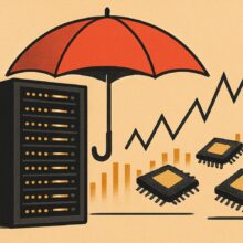 Illustration: Tech-Anleger erklären KI-Investitionen zur Börsenversicherung