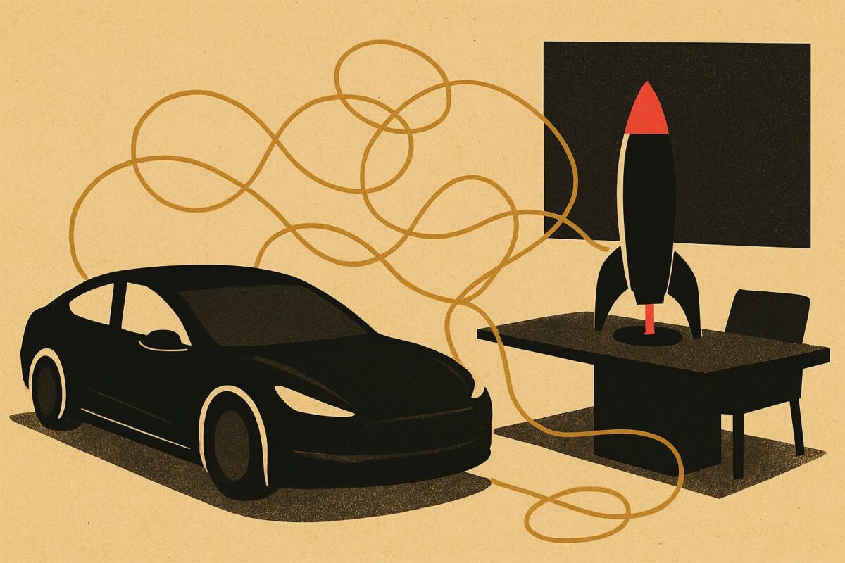 Illustration: Tesla und SpaceX prüfen eine Fusion mit mehr Risiko als Synergie