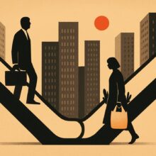 Illustration: Weltwirtschaft: Börsen steigen, Haushalte und Branchen driften ab
